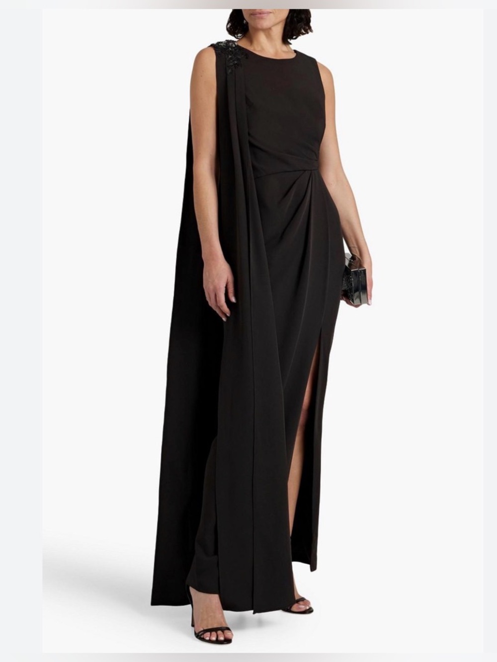 Marchesa Notte Embellished draped crepe gown NEW NWT